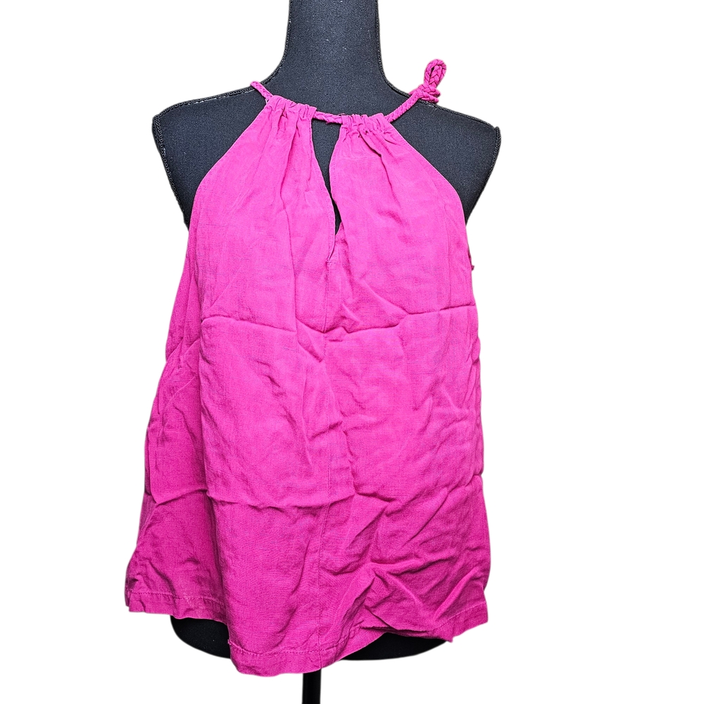 Zara Linen Fuchsia Halter Top - Picture 7 of 10